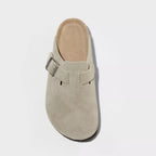 Suede Clogs for Women — side profile with the open back