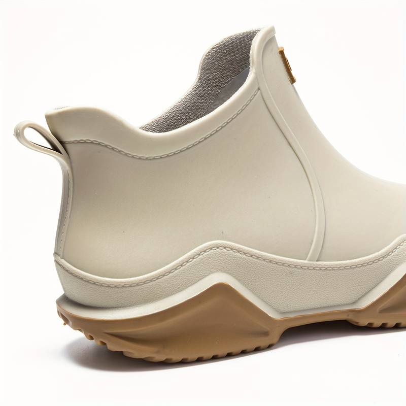 Waterproof rain boots for women, pair shown together from the front