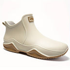 Waterproof rain boots for women, rear view of the low ankle shaft