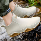 Waterproof rain boots for women, close-up of the chunky wave-cut outsole