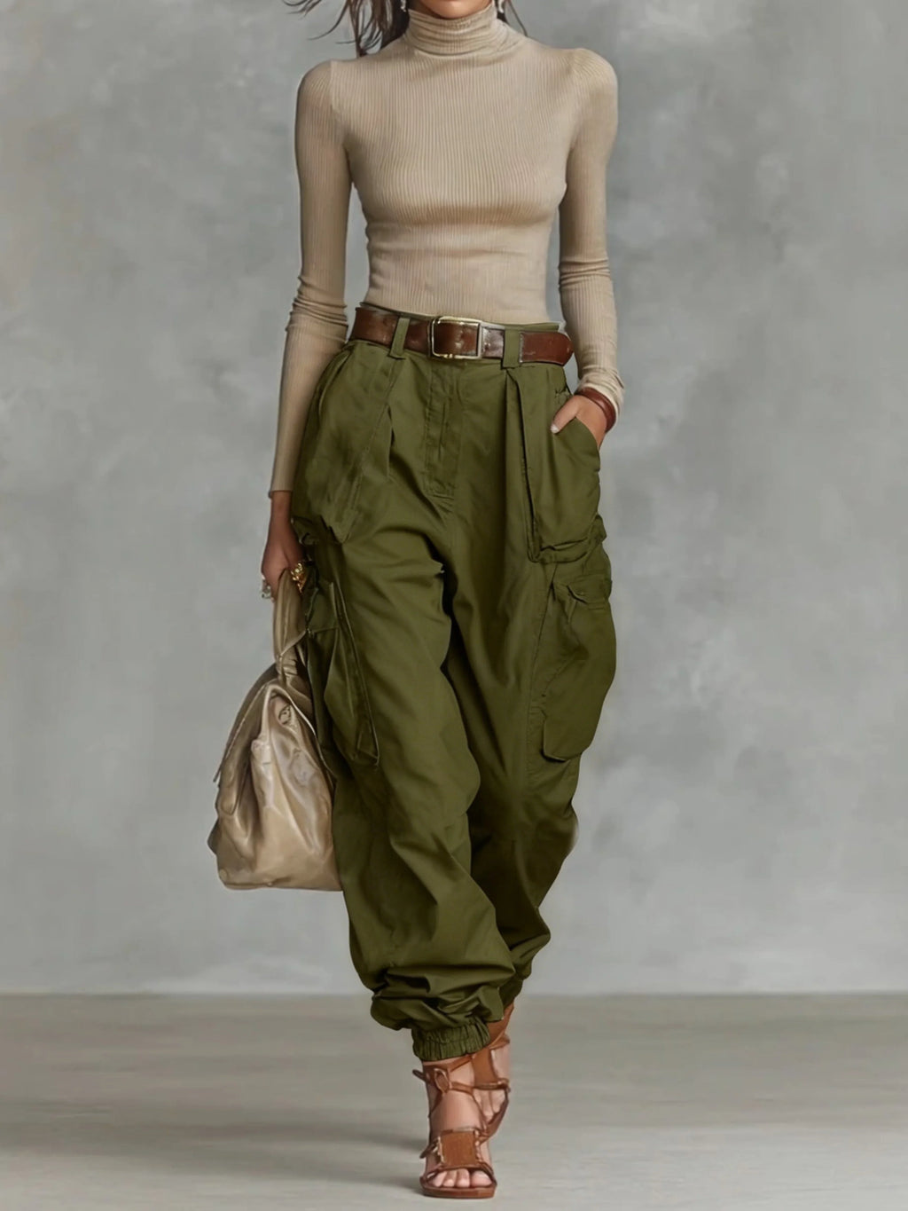 Parachute Pants for Women in Green