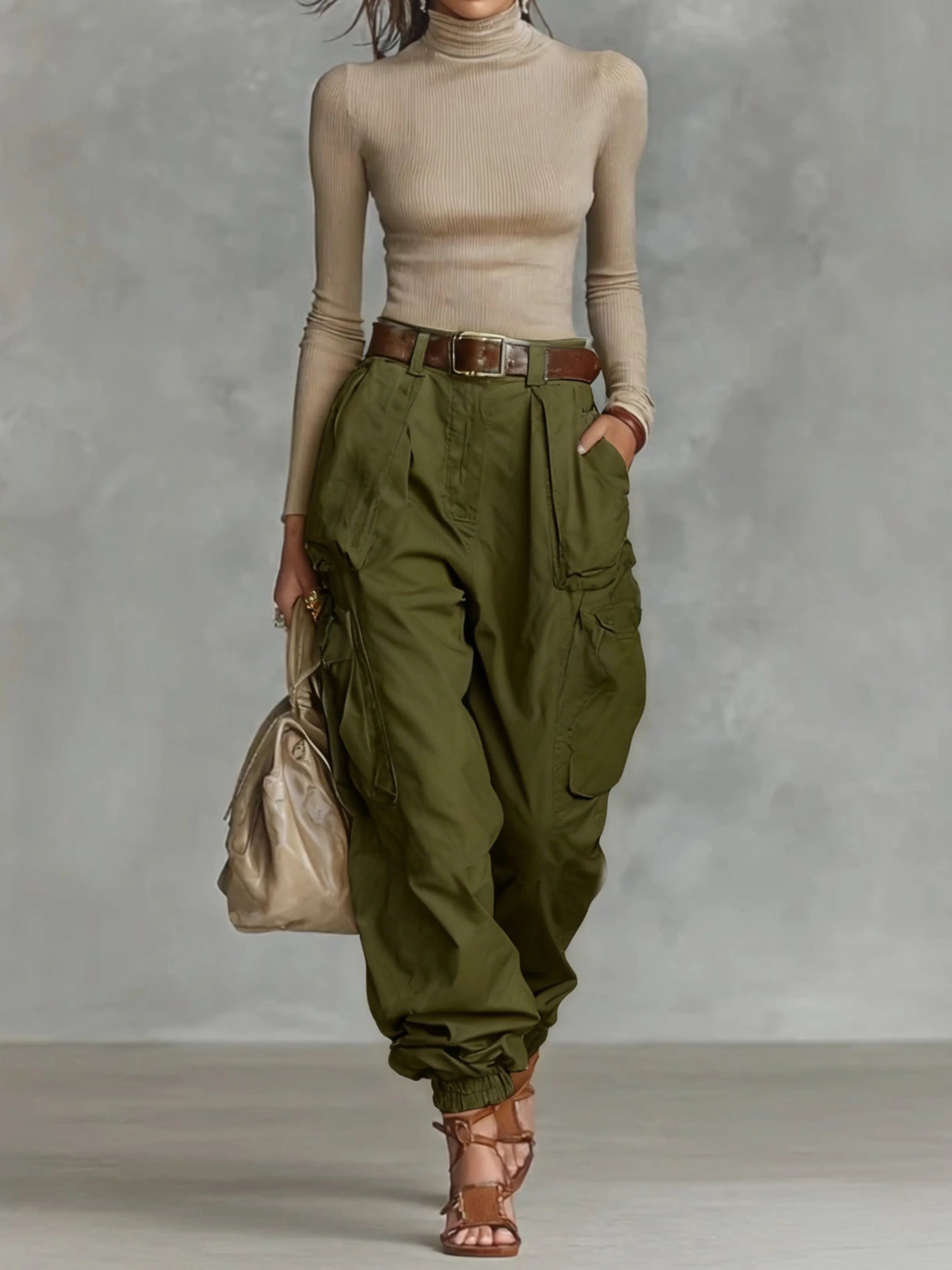 Parachute Pants for Women in Green