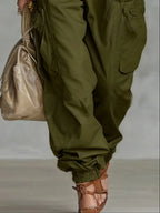 Parachute Pants for Women — back view showing the rear pockets