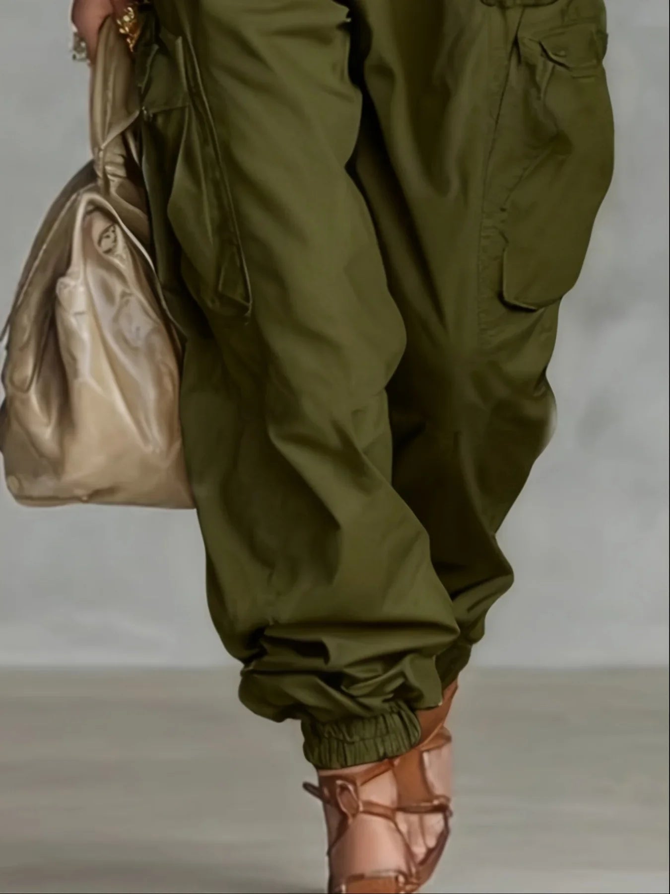 Parachute Pants for Women — back view showing the rear pockets