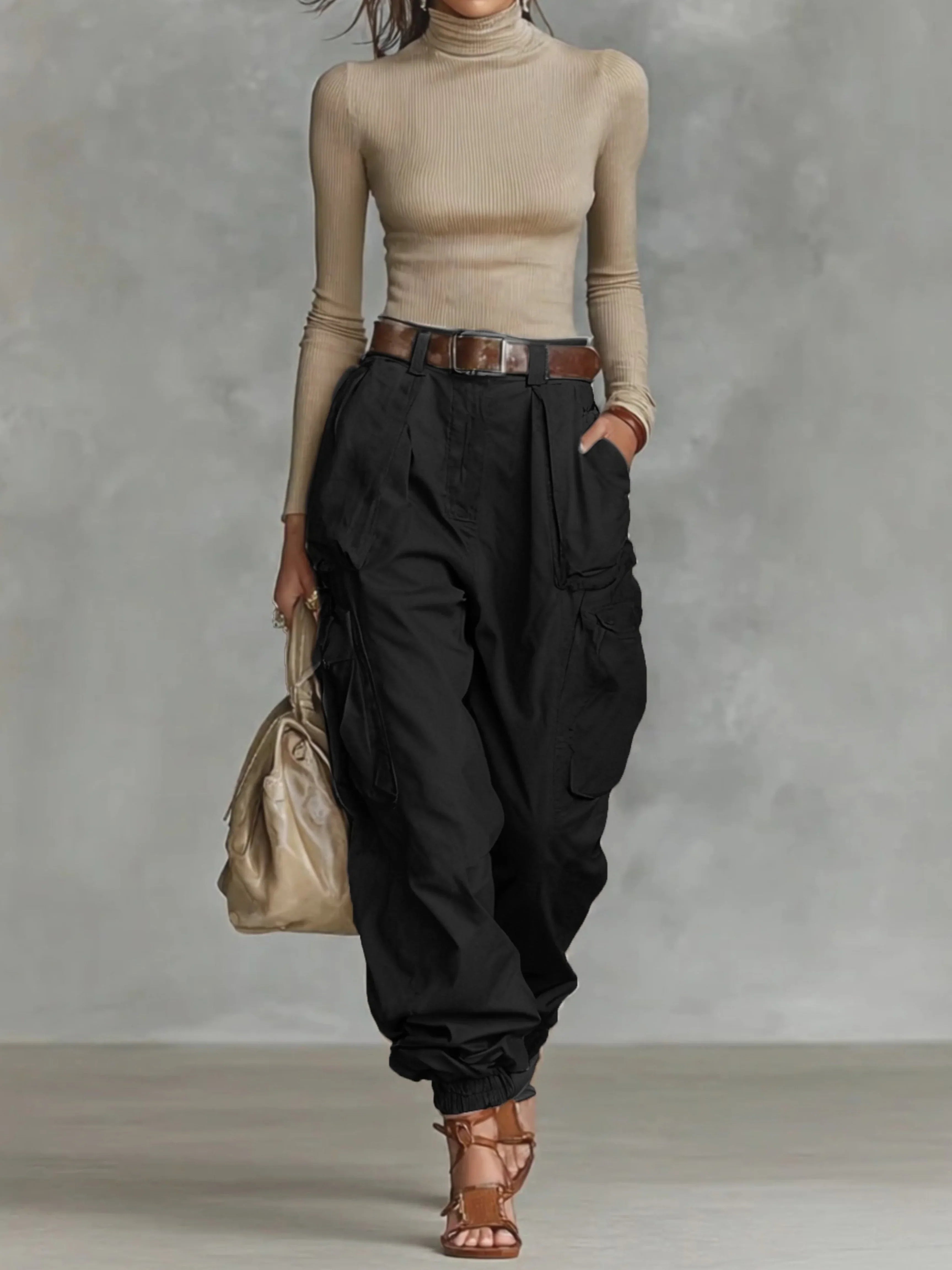 Parachute Pants for Women in Black