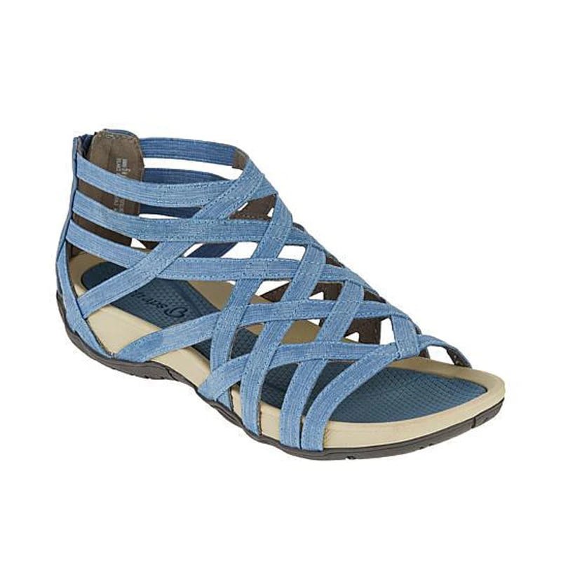 Light blue gladiator sandal with open toe, product view