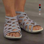 Pair of gladiator sandals arranged side by side