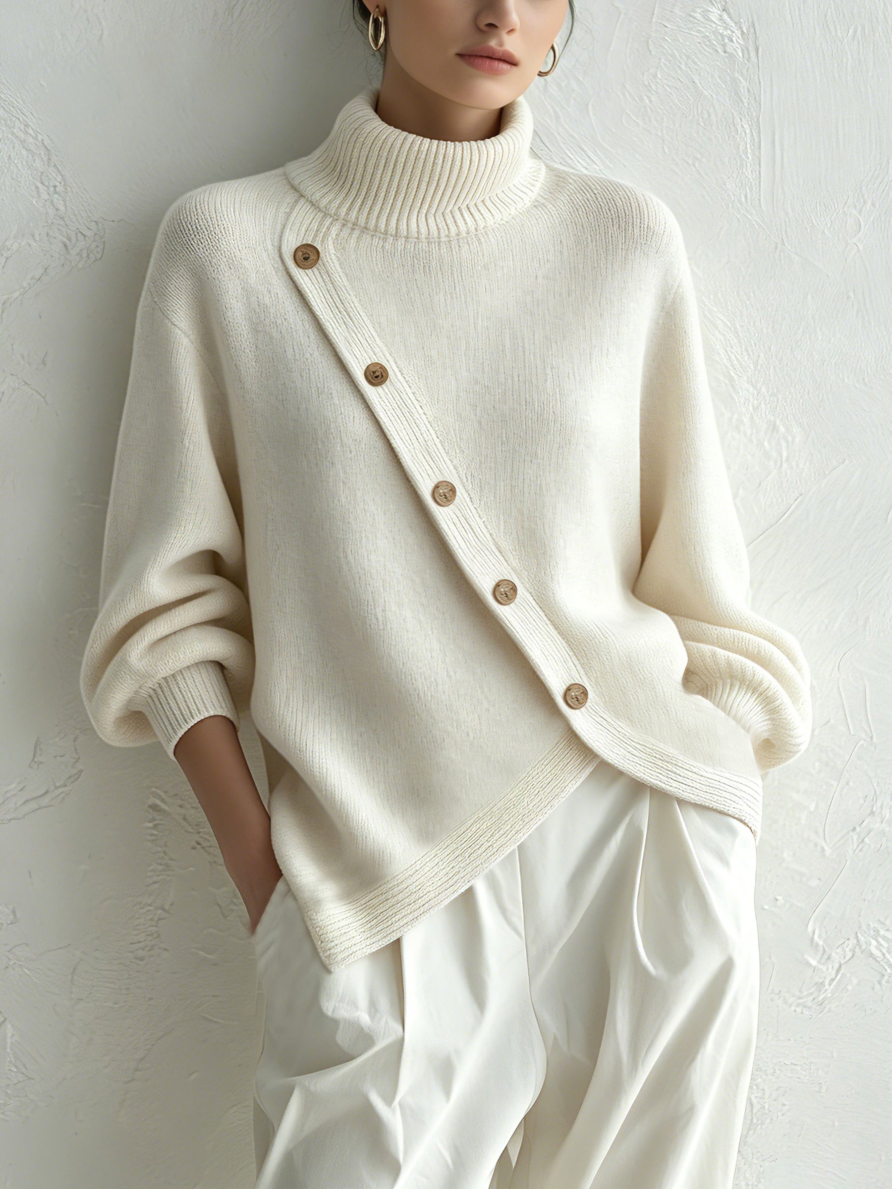 Additional photo of the Oversized Turtleneck Sweater for Women (sweaters), view 1